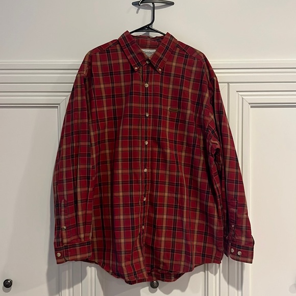 CARHARTT Long Sleeve Button Down Shirt Red Plaid, size XL - Picture 1 of 7